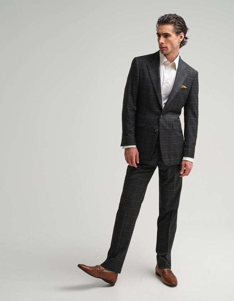 Charcoal Check Suit - Gresham Blake Online