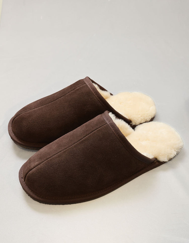 Chocolate Sheepskin Slippers - Gresham Blake Online