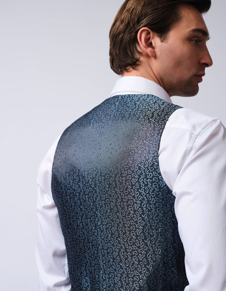 Cobalt Mohair Waistcoat - Gresham Blake Online