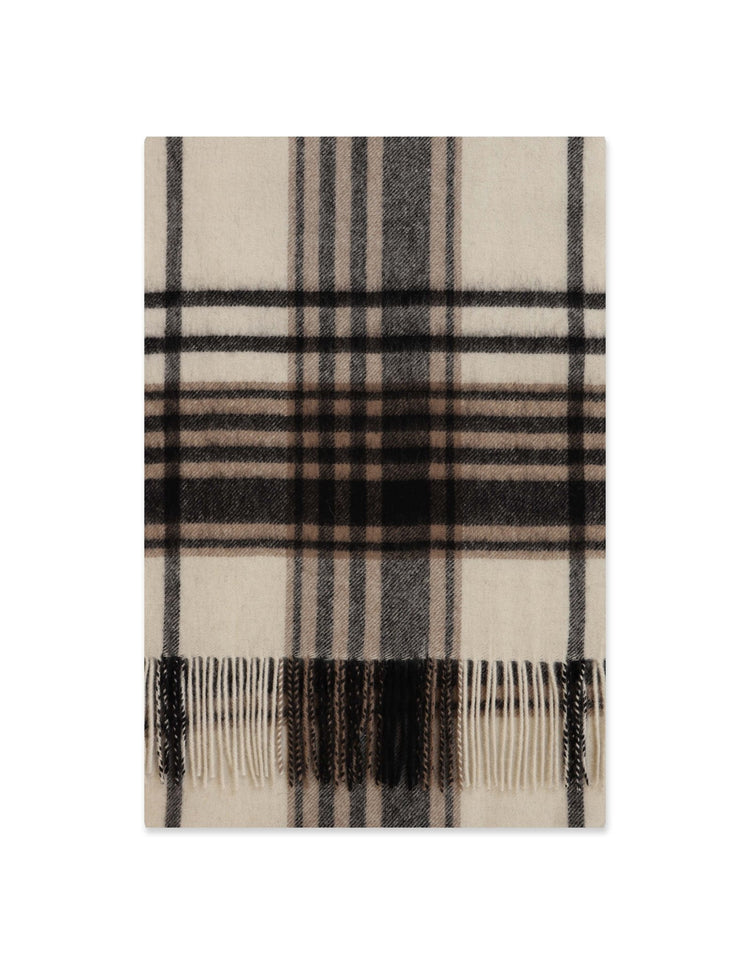 Cream & Black Check Scarf - Gresham Blake Online