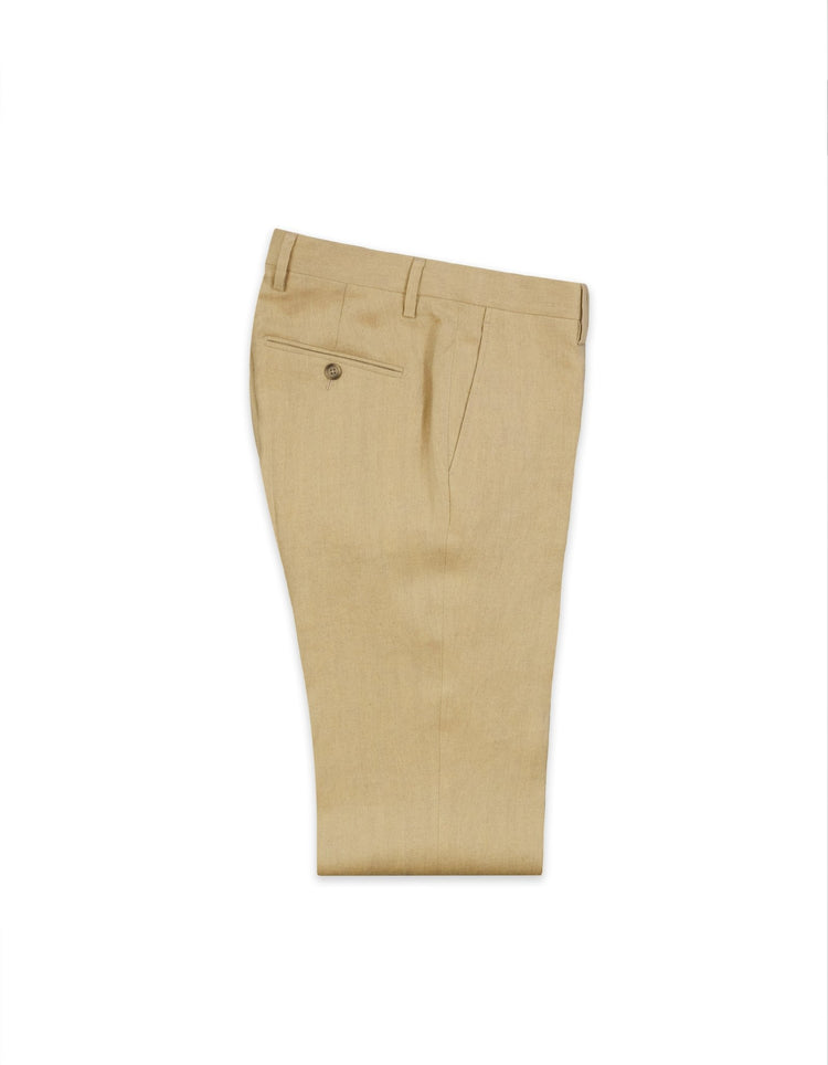 Cream Sand Herringbone Linen Suit - Gresham Blake Online