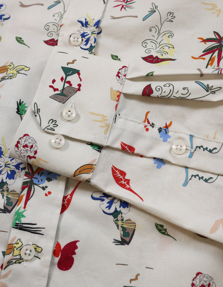 Cream Scatter Print Shirt - Gresham Blake Online