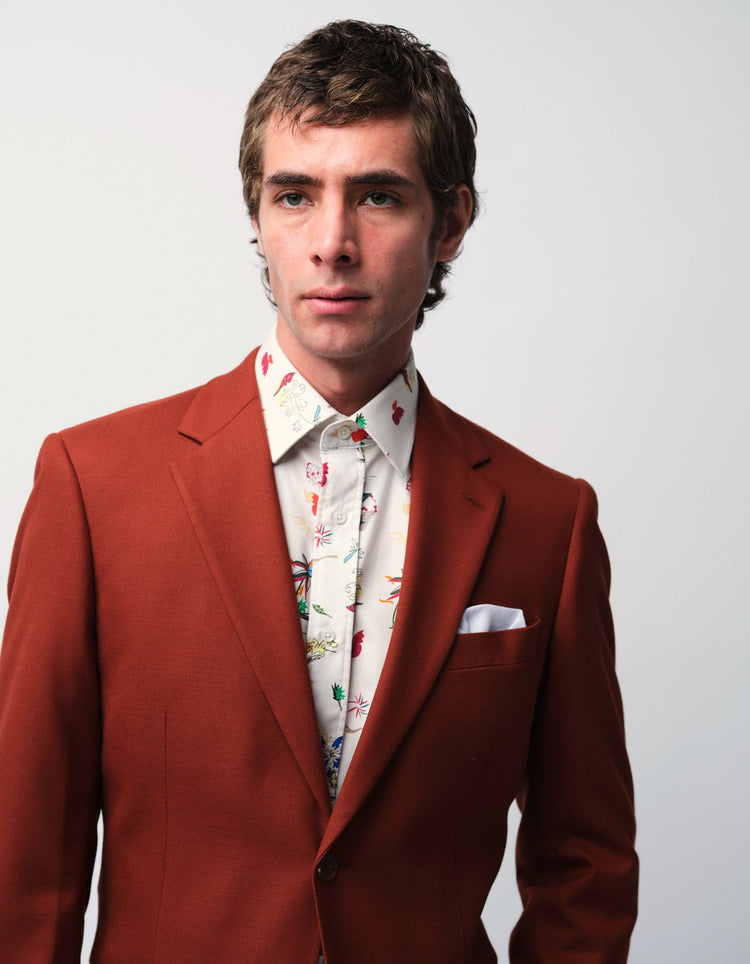 Cream Scatter Print Shirt - Gresham Blake Online