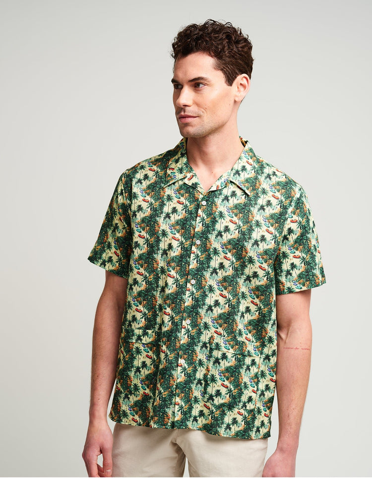 Cuban Jungle Jacquard Bowling Shirt - Gresham Blake Online