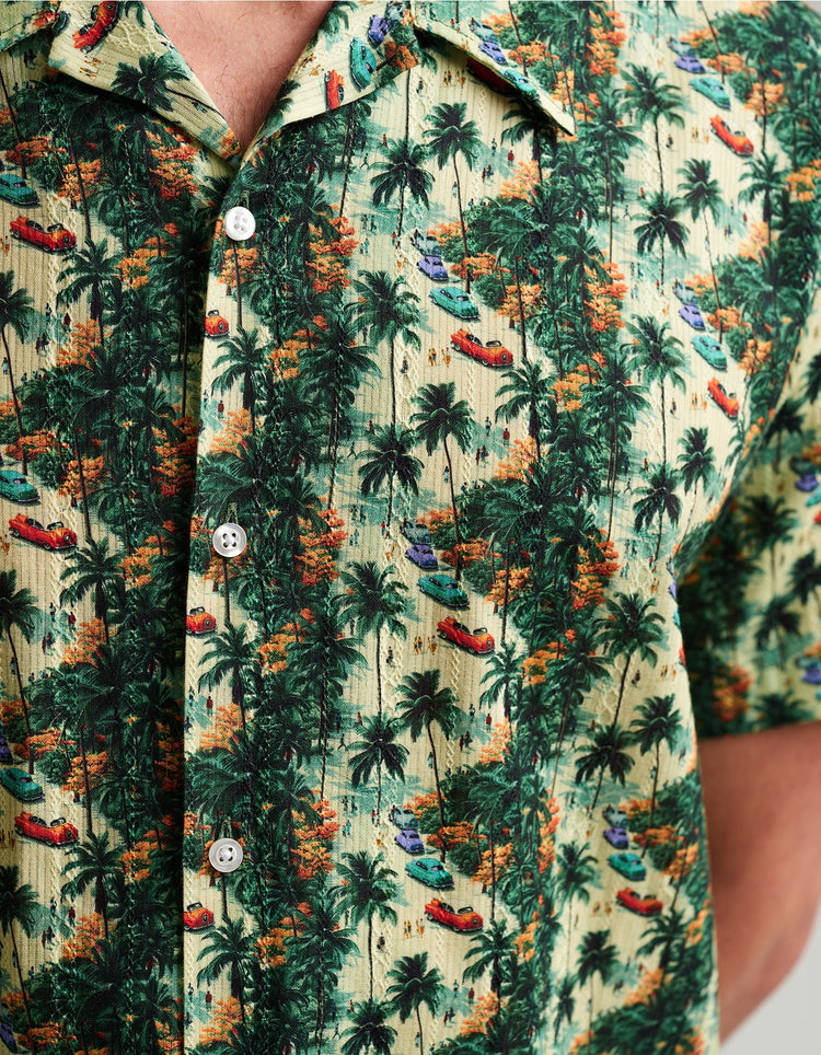 Cuban Jungle Jacquard Bowling Shirt - Gresham Blake Online