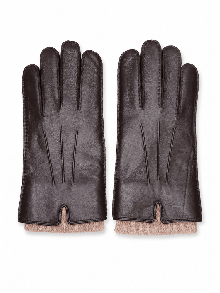 Dark Brown Leather Gloves - Gresham Blake Online