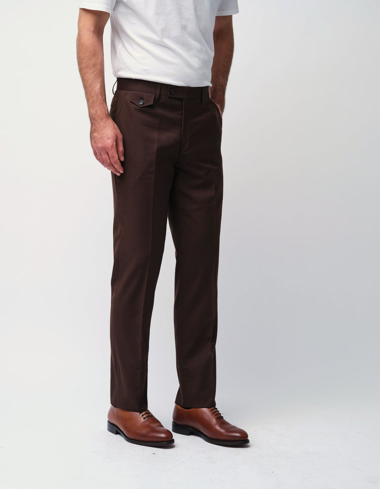 Dark Brown Trousers - Gresham Blake Online