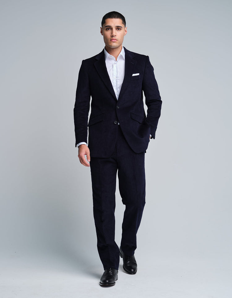 Dark Navy Needlecord Suit - Gresham Blake Online