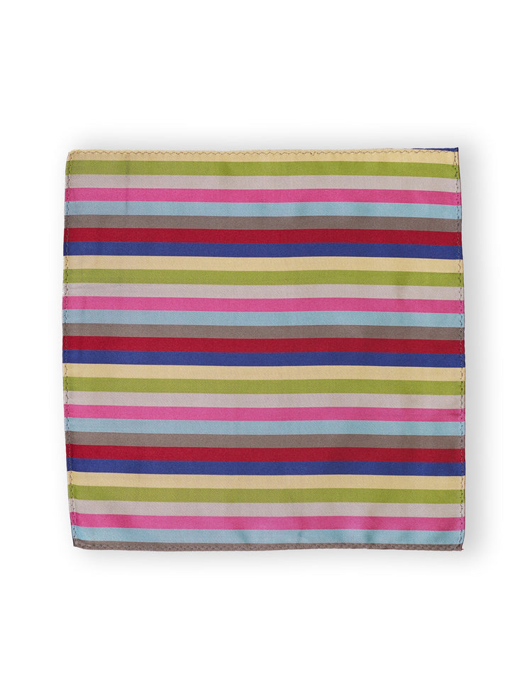 Dark Pink Candy Stripe Pocket Square - Gresham Blake Online