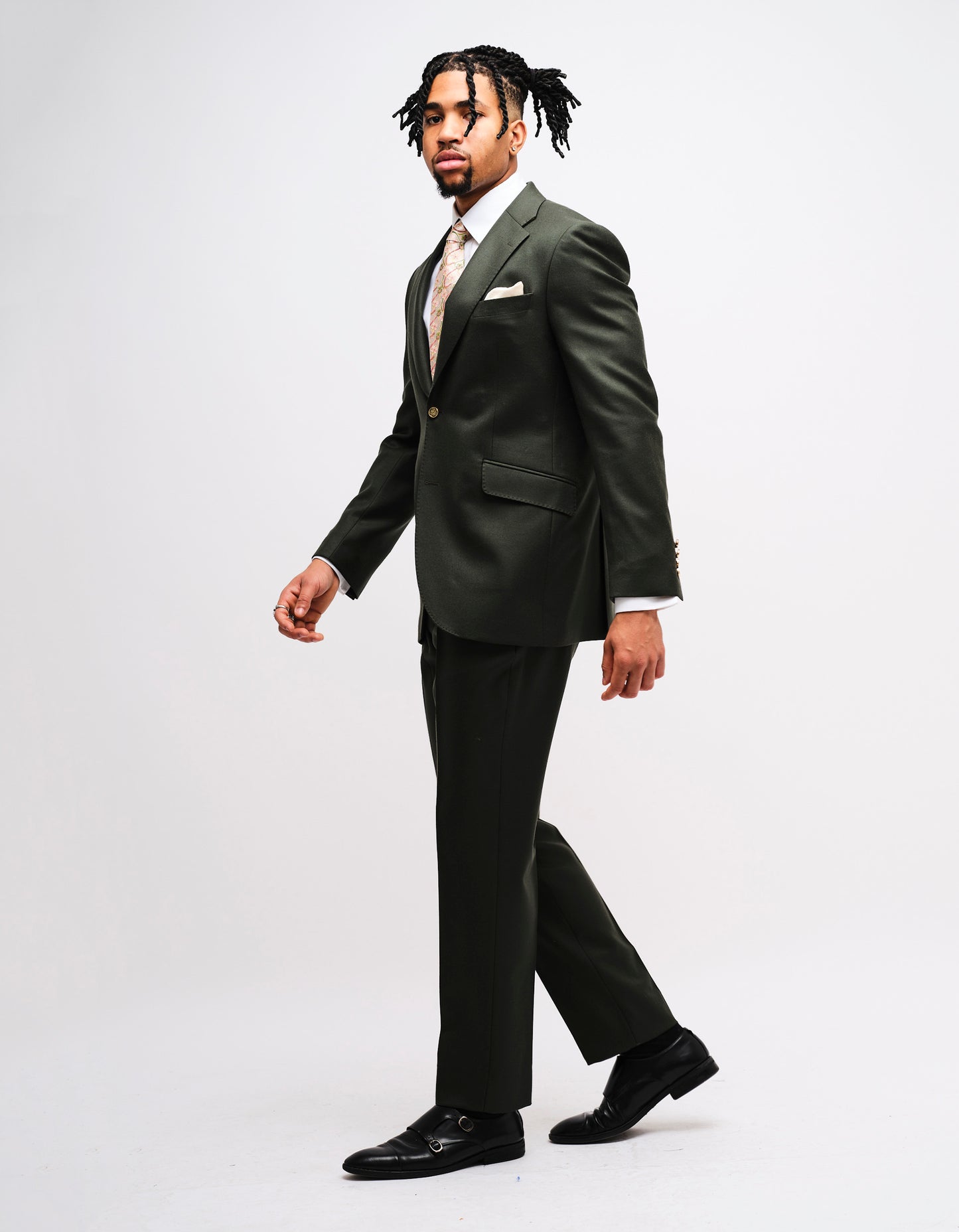 Dark Green Wool 2 Piece Suit GOLD COLLECTION