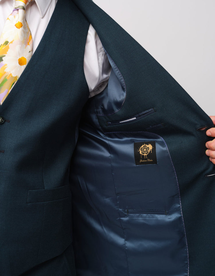 Deep Teal Twill Suit - Gresham Blake Online