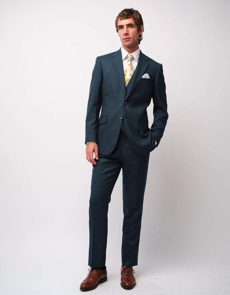 Deep Teal Twill Suit - Gresham Blake Online