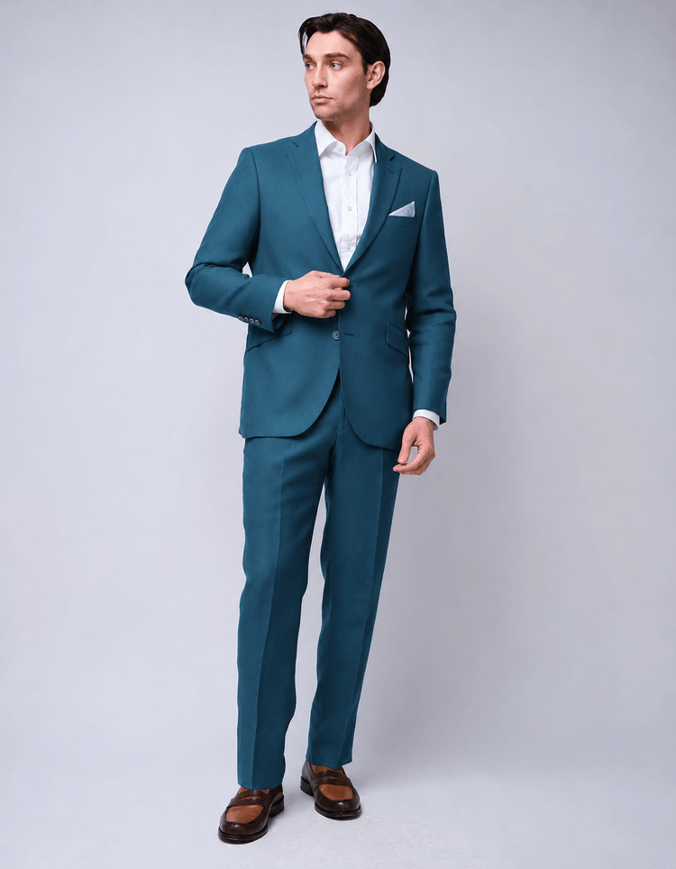 Deep Teal Twill Suit - Gresham Blake Online