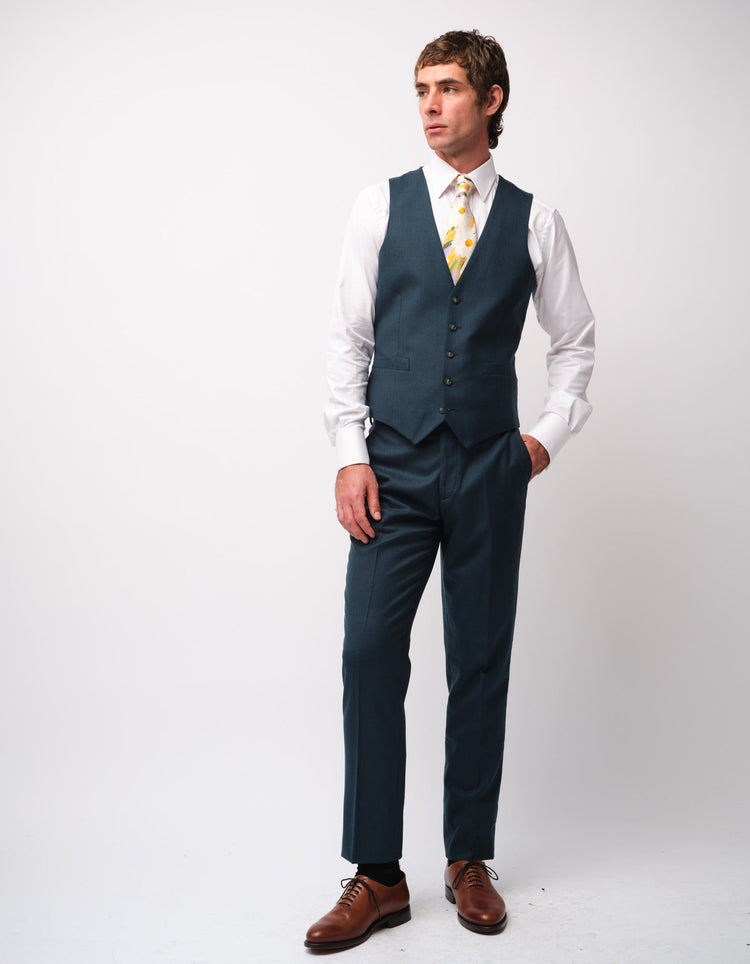 Deep Teal Twill Suit - Gresham Blake Online