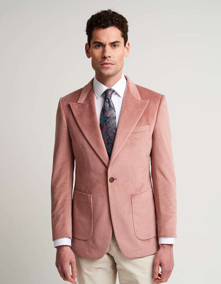 Dusty Pink Velvet Jacket - Gresham Blake Online