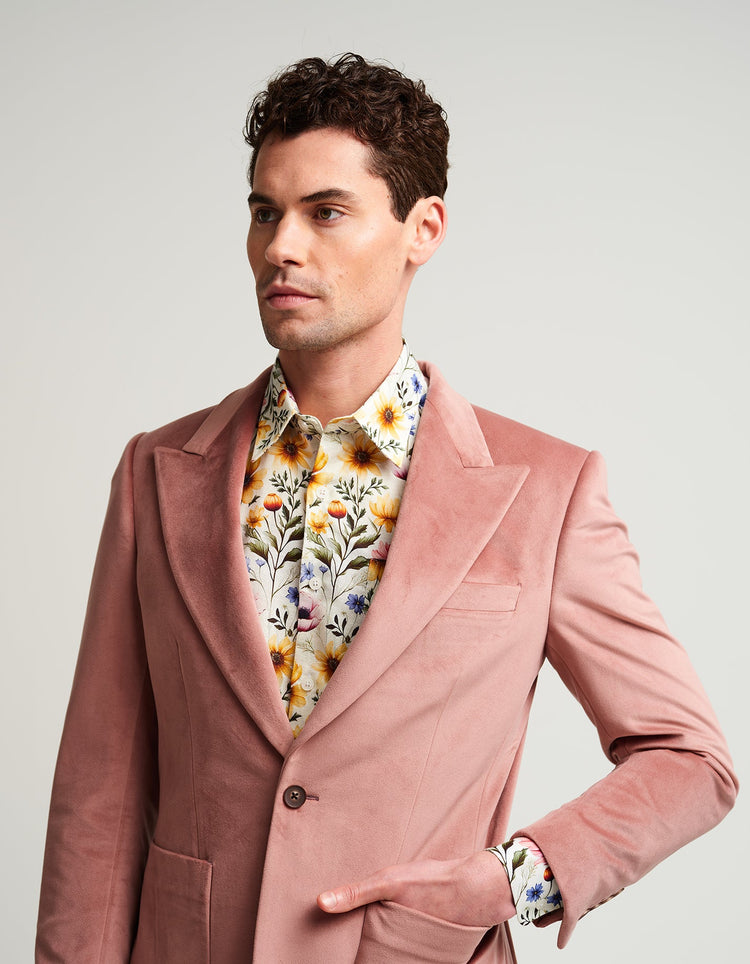Dusty Pink Velvet Jacket - Gresham Blake Online