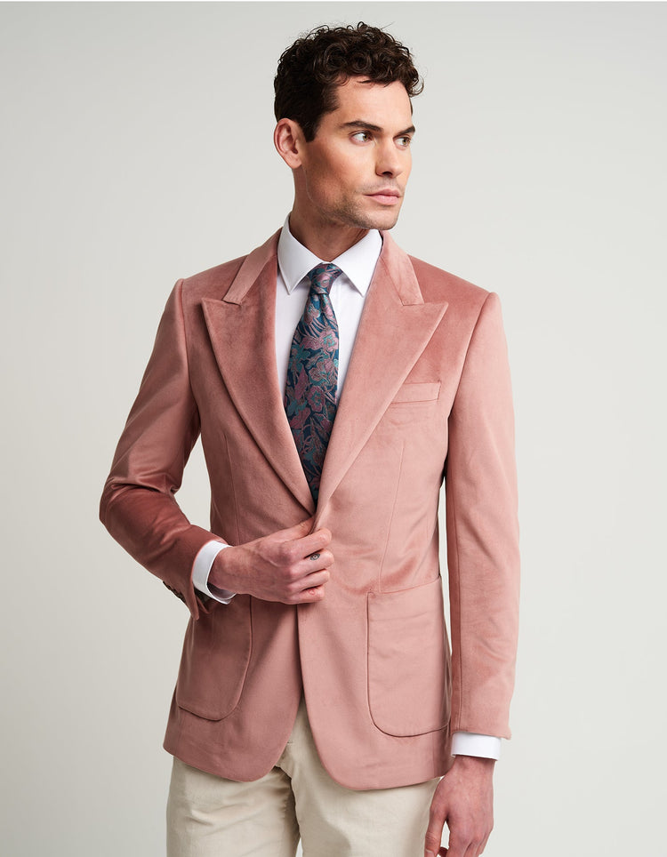 Dusty Pink Velvet Jacket - Gresham Blake Online