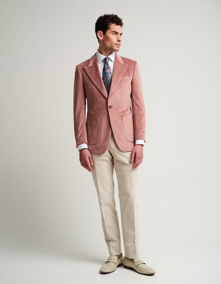 Dusty Pink Velvet Jacket - Gresham Blake Online