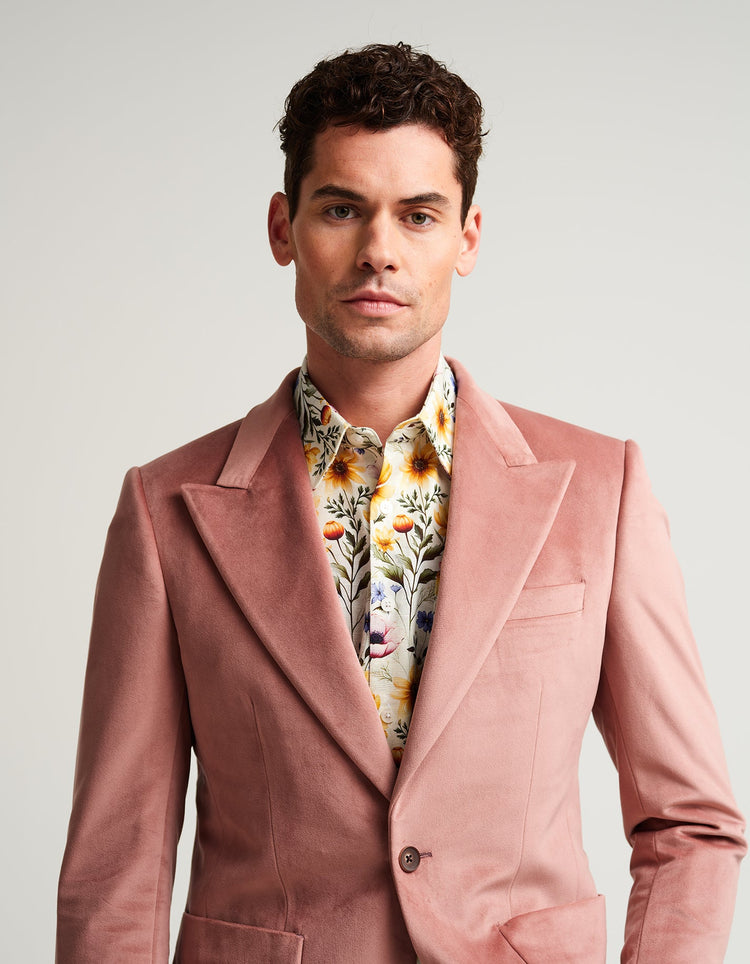 Dusty Pink Velvet Jacket - Gresham Blake Online