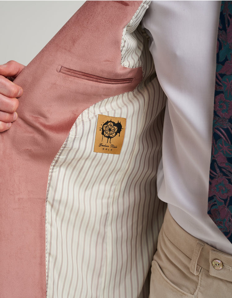 Dusty Pink Velvet Jacket - Gresham Blake Online
