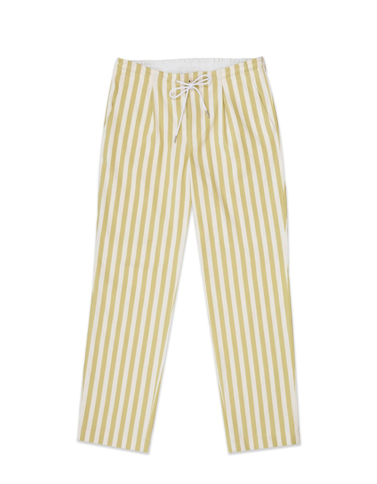 Ecru Stripe Drawstring Trouser - Gresham Blake Online