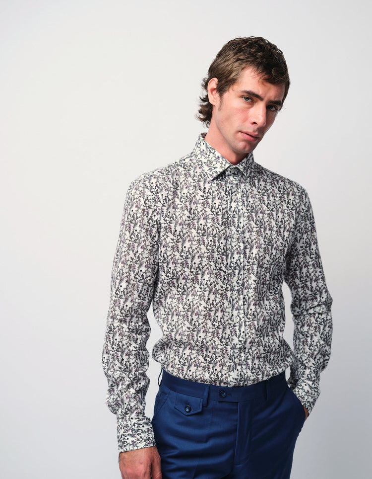 Floral Jacquard Shirt - Gresham Blake Online