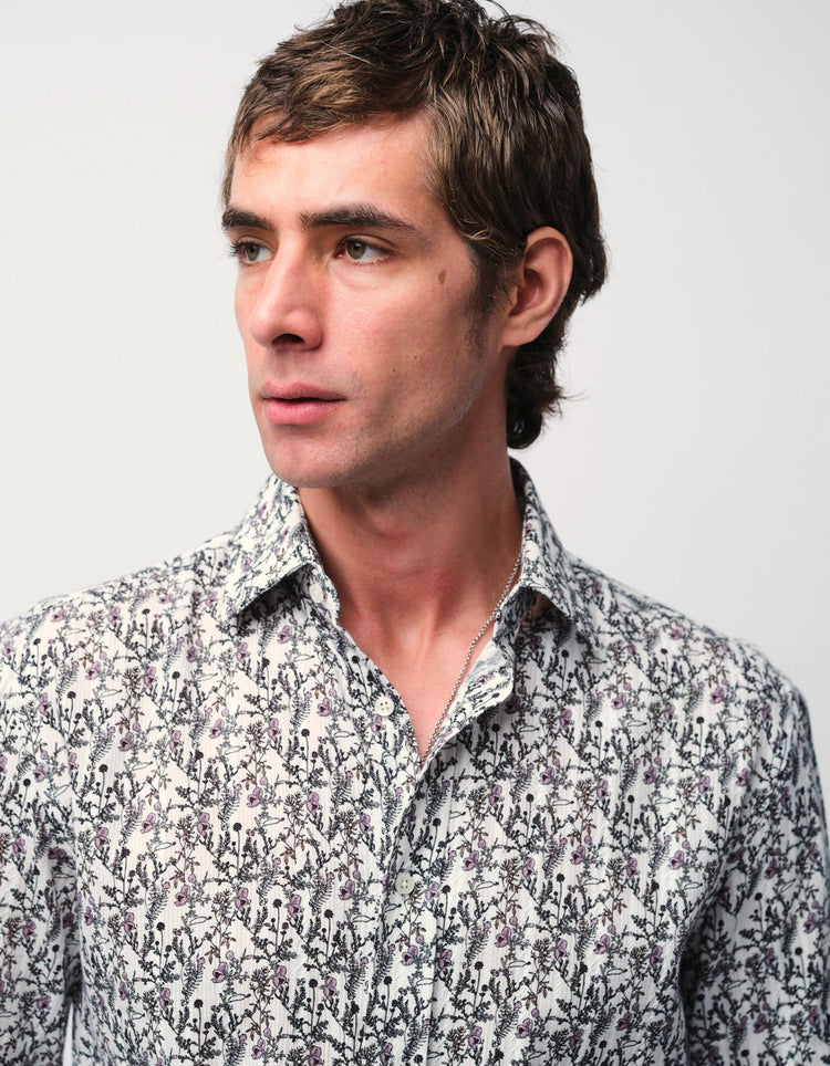 Floral Jacquard Shirt - Gresham Blake Online