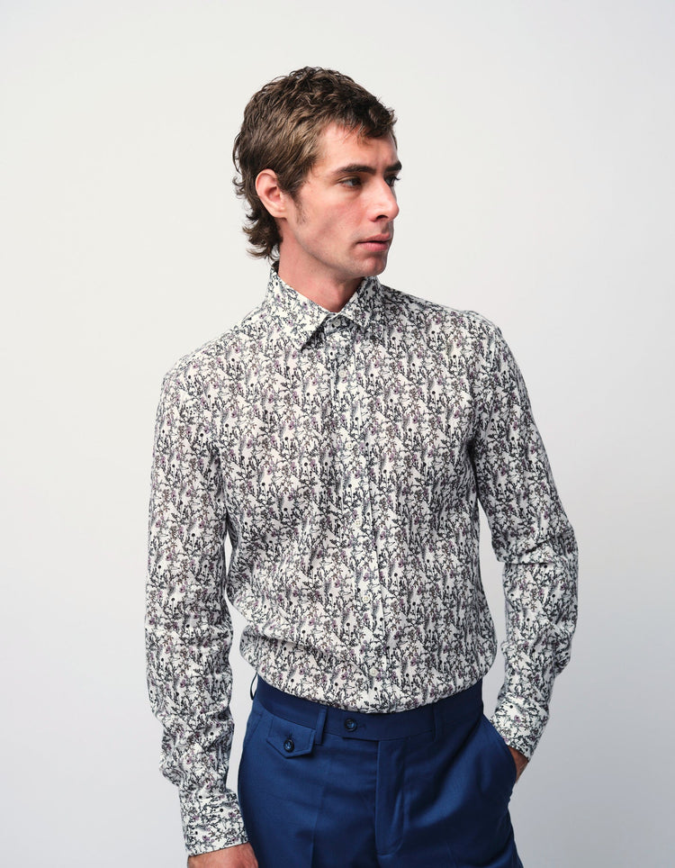 Floral Jacquard Shirt - Gresham Blake Online