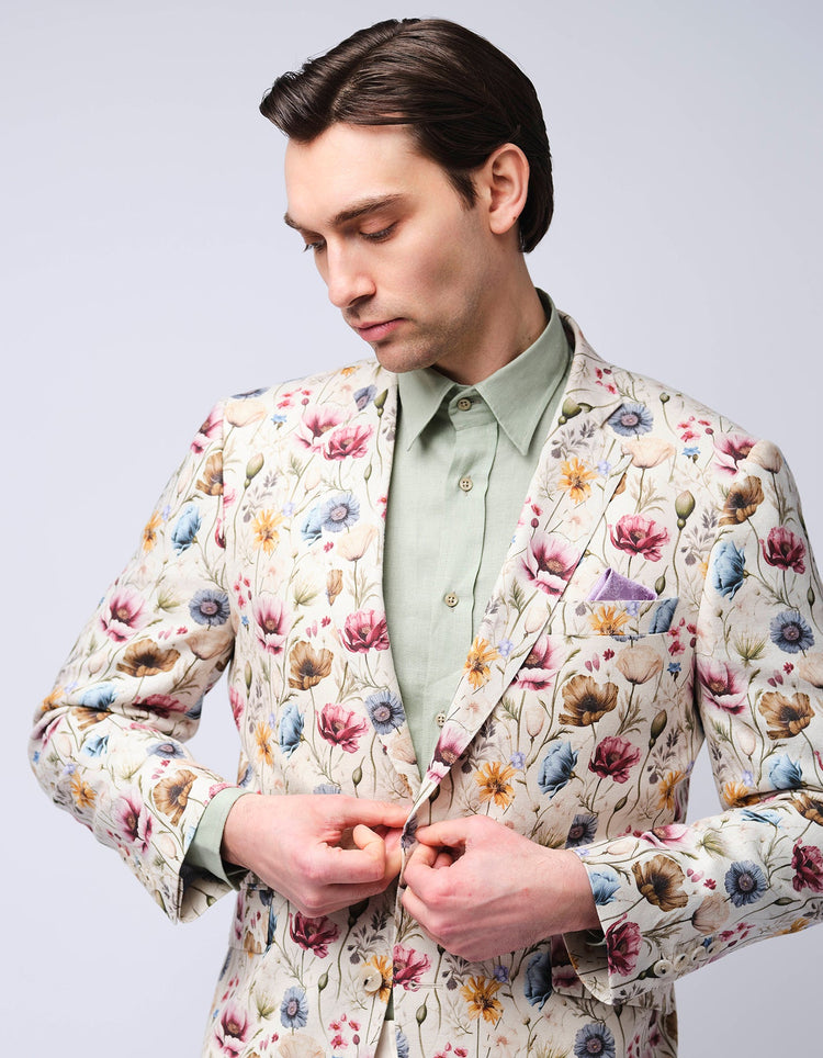 Floral Linen Suit - Gresham Blake Online