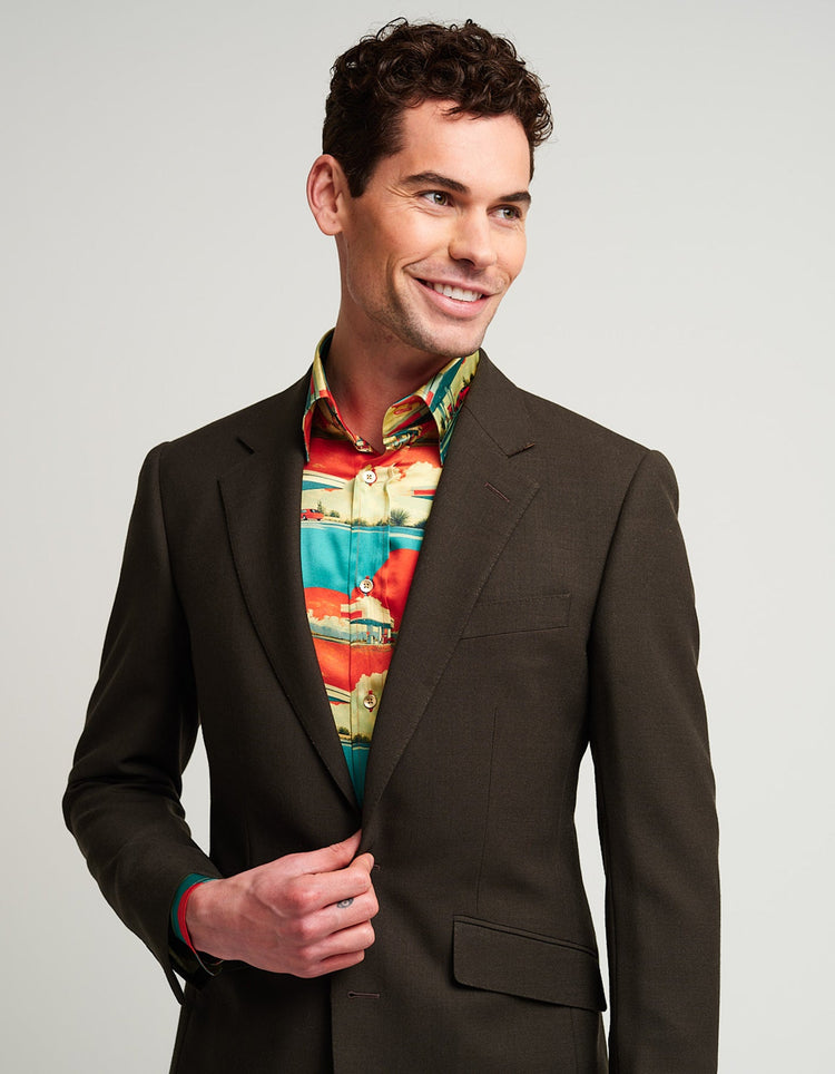 Forest Green Wool Suit - Gresham Blake Online