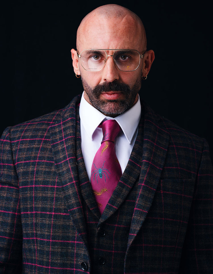 Fuchsia Creepy Crawly Tie - Gresham Blake Online