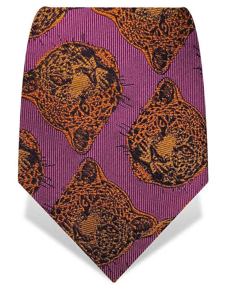 Fuchsia & Orange Leopard Tie - Gresham Blake Online