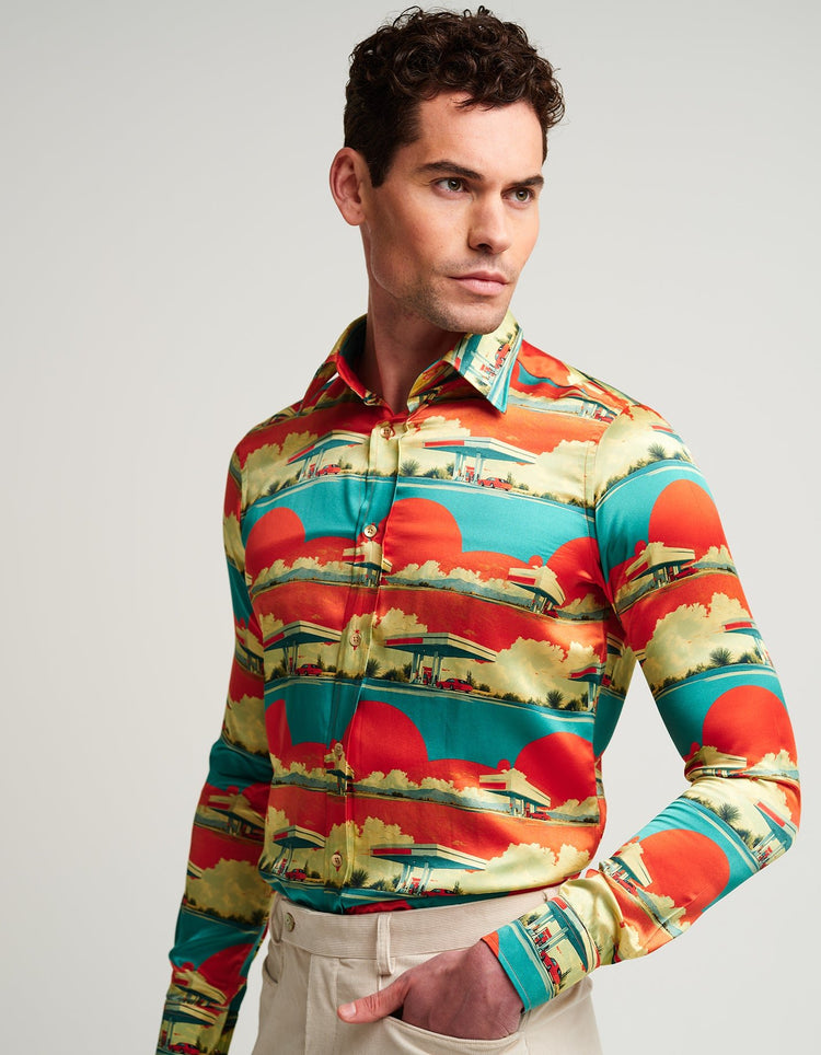 Garage at Dawn Silk Shirt - Gresham Blake Online