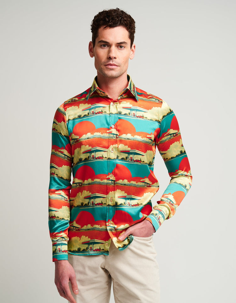 Garage at Dawn Silk Shirt - Gresham Blake Online