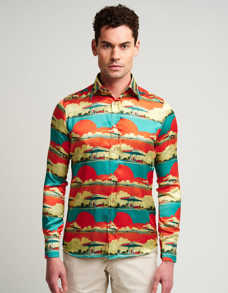 Garage at Dawn Silk Shirt - Gresham Blake Online