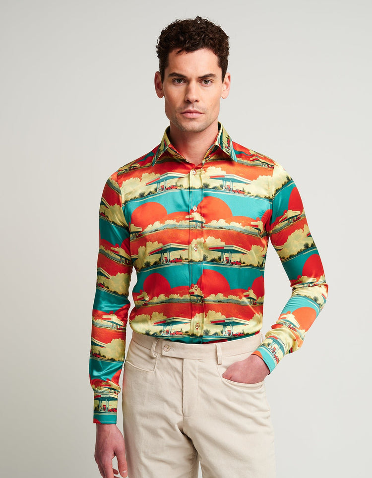 Garage at Dawn Silk Shirt - Gresham Blake Online