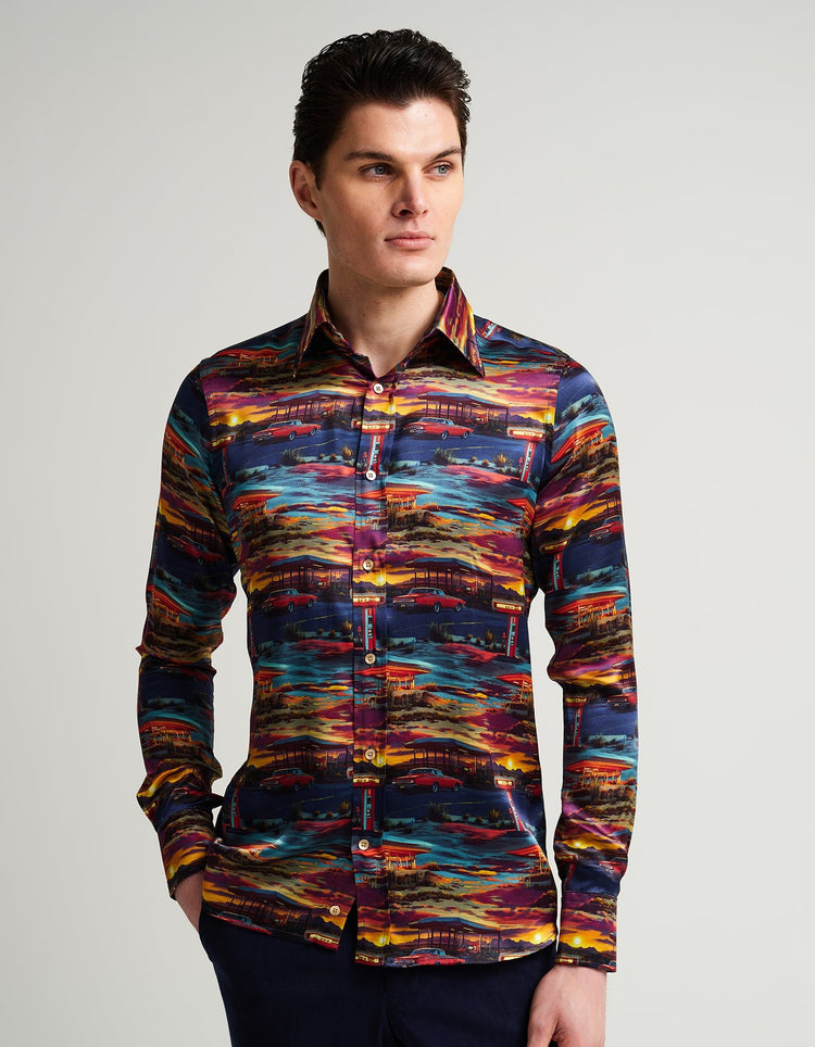 Garage at Dusk Silk Shirt - Gresham Blake Online