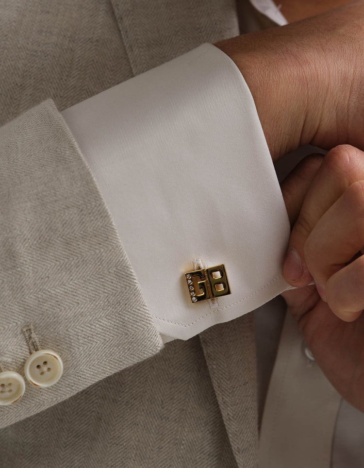 GB Gold Monogram Cufflinks - Gresham Blake Online