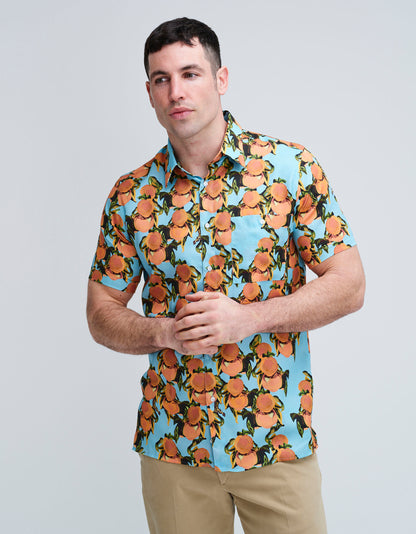mens peach shirt short sleeve