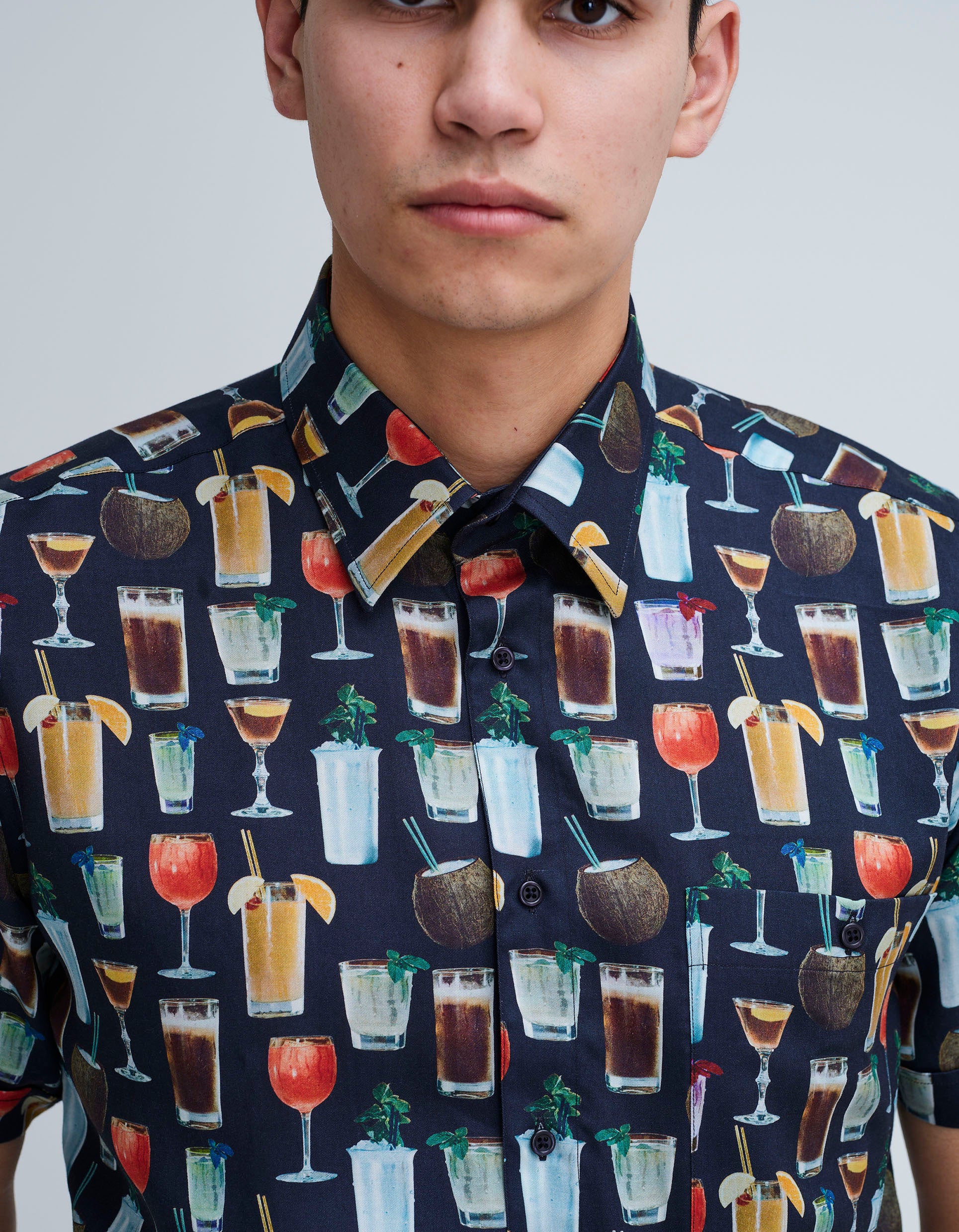 mens cocktail print shirt