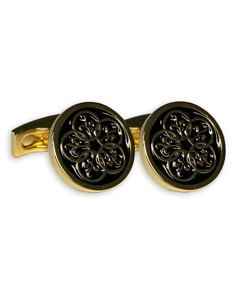 black gold cufflinks