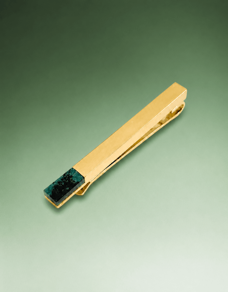 Gold Azurite Stone Tie Bar - Gresham Blake Online