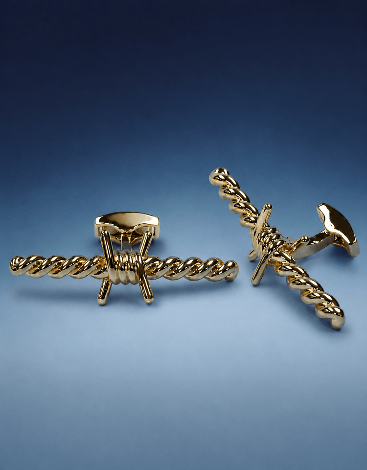 Gold Barbed Wire Cufflinks - Gresham Blake Online
