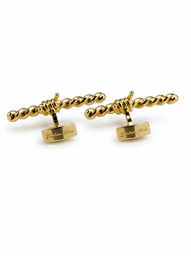 Gold Barbed Wire Cufflinks - Gresham Blake Online