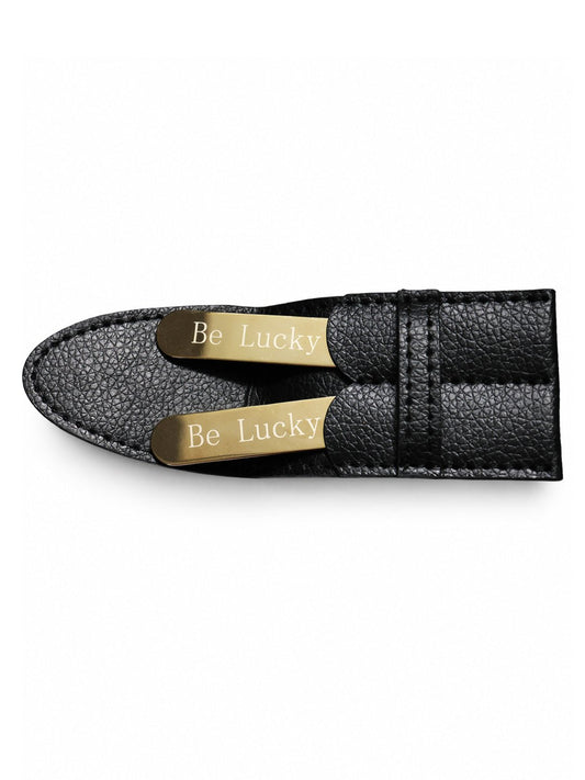 Gold "Be Lucky" Collar Stays - Gresham Blake Online