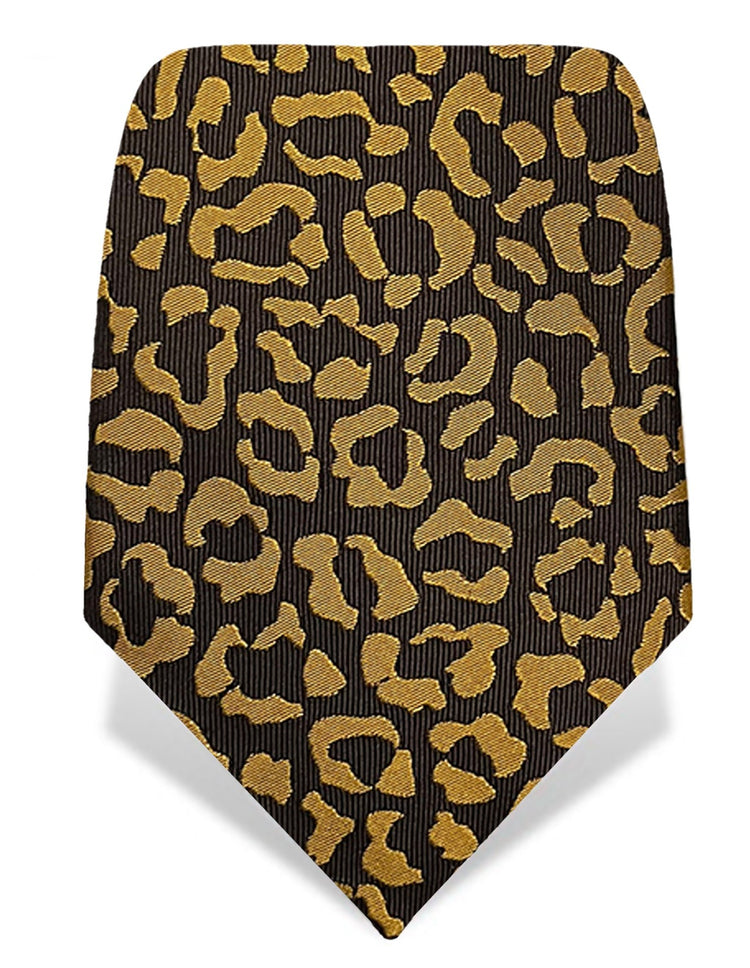 Gold & Brown Leopard Tie - Gresham Blake Online