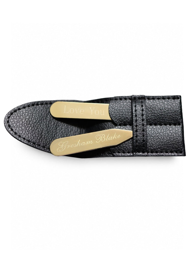 Gold "Love You" Collar Stays - Gresham Blake Online