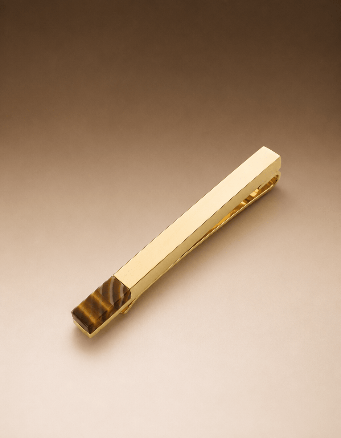 Gold Tiger Iron Stone Tie Bar - Gresham Blake Online