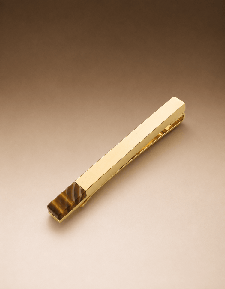 Gold Tiger Iron Stone Tie Bar - Gresham Blake Online