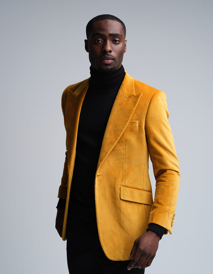 Gold Velvet Jacket - Gresham Blake Online